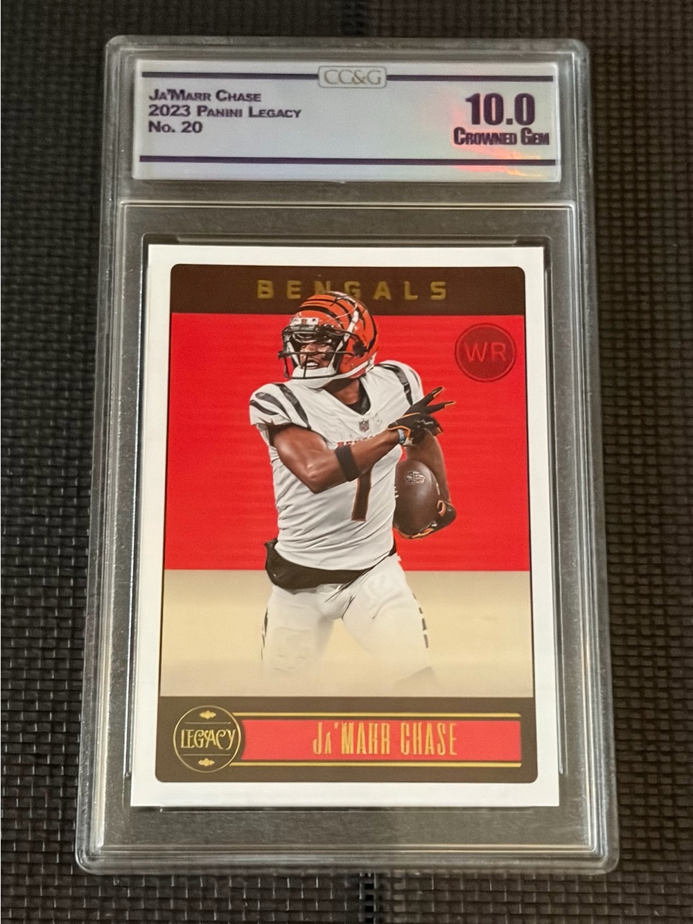 2023 Panini Legacy Ja'Marr Chase #20 Bengals CC&G 10.0 Crowned Gem Slab